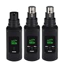 2.4G Wireless Microphone System，Wired to Wireless Converter 1 Transmitter + 2 Receivers，Plug & Play for Karaoke, Live Streaming, Meetings, Speeches & Home Theater