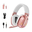 2.4GHz Wireless Gaming Headset Bluetooth 5.4 for PC, PS5 Rose Gold