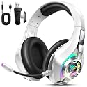 Ordtop 2.4GHz Wireless Gaming Headsets for PS5/PS4/Switch, 2026 RGB Noise Cancelling Over-Ear Headphones with 7.1 Surround Sound, 40mm Drivers, 276g Ultraligero, Memory Foam, 45H Gaming Headphones