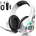 Ordtop 2.4GHz Wireless Gaming Headsets for PS5/PS4/Switch, 2026 RGB Noise Cancelling Headphones with Mics, 7.1 Surround Sound, 40mm Drivers, 276g Ultraligero, Memory Foam, 45H Gaming Headphones