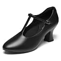 2.5" T-Strap Character Shoes for Women, 1920s Ballroom Latin Dance Shoe
