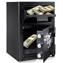 TROPOW 2.5 Cu.Ft Heavy Duty Business Safe-Drop Slot Lock Box for Cash and Mail,Digital Keypad and Coin Slot,Anti-Theft and Drop-Resistant,13.78"x15.75"x19.69",Black