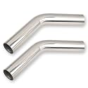 2.5 Inch 45 Degree DIY Custom Mandrel Exhaust Pipe Tube Pipe, T304 Stainless Steel, Universal Fit, 15.74 Inch End to End Length, 2.5'' OD Mandrel Bend Pipe 2PCS