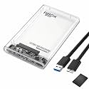 2.5 inch Hard Drive Enclosure Type 3.0 Transparent, PiBOX India 6Gbps USB 3.0 to SATA III Tool-Free External Hard Drive Enclosure for 7mm/9.5mm 2.5" SSD LAPTOP HDD with UASP for Samsung WD, Xbox PC TV