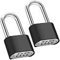 2.44in Long Shackle Combination Lock, Diyife 2 Pack Weatherproof Padlock