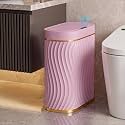 2.6 Gallon Automatic Bathroom Trash Can with Touchless Lid，Pink Gold