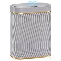 2.6 Gallon Automatic Bathroom Trash Can with Touchless Lid Grey Gold.