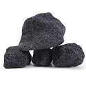 2-6 Inches Large Natural Black Lava Rock 4 PCS Aquarium Rocks for Aquascaping, Aquarium Landscaping, Terrariums, Fish Tank Decoration, Vivariums, Paludarium, Reptile and Amphibian Enclosures