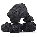 2-8 Inches Large Natural Black Lava Rock 5 PCS Aquarium Rocks for Aquascaping, Aquarium Landscaping, Terrariums, Fish Tank Decoration, Vivariums, Paludarium, Reptile and Amphibian Enclosures