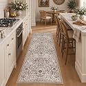 2’6″x 8’ Floral Runner Rug Non-Slip Washable Hallway Runner Rug