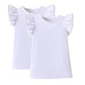 2-6t Toddler Girl Ruffle Shirts Puff Sleeve Shirt Girls Shirts Solid Color Cotton Blouse