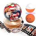 2.7" Custom Crystal Ball Video Player,Memory Sphere Ornament, Memory Orb Custom Video Sphere, Personalized Uploadable Videos &amp; Photos, USB Rechargeable Crystal Ball Video Player for Gifts(Orange)