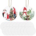 2.75" Metal Sublimation Ornament Blanks, 20pcs Double Sided Xmas Tree Decor
