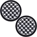 2.75 Inch Auto Cup Coaster 2 Pack – Non-Slip Car Drink Holder Mat, Universal Interior Accessories for Women &amp; Girls, Fashionable Design (Houndstooth)