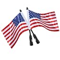 2 America Flag for Motorcycle Flagpole Mounts Foldable 90 Degree Flag Pole Bracket for Harley Road King Honda Goldwing CB VTX CBR fit 1/2 Motorcycle Luggage Rack Black Foldable Flagpole