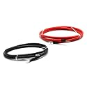 2 AWG Gauge Red + Black Pure Copper Battery Cables Power Inverter Wire Set for Solar, RV, Car, Boat, Automotive, Marine, Motorcycle with 3/8 in Lugs (2PCS, 7 Feet)