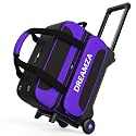 2 Ball Roller Bowling Bag with Wheels & Separate Shoes Pocket