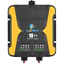 2 Bank Battery Charger 12V, 20A (10A/Bank) onboard Charger, Waterproof Marine Charger, Battery Maintainer & Desulfator for SLA/AGM, Lithium (LiFePO4), Calcium & Deep-Cycle Battery-Charged 24/7