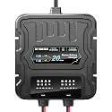 2 Bank Marine Battery Charger, 20A (10A/Bank) 12V IP68 Waterproof Lithium Onboard Battery Charger for SLA/AGM, Lithium(LiFePO4), Calcium Batteries