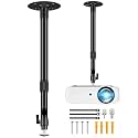 2-Be-Best Upgraded Projector Mount, Better Fixed Projector Ceiling Mount Projectors Wall Mounts with Extendable Length 14-24 in / 37-62 cm 360° Adjustable Projectors Mounts Black
