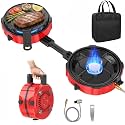 2 Burner Propane Camping Stove, 20000 BTU Foldable Portable Camp Stove with Piezo Ignition &amp; Adjustable Burners, Outdoor Gas Cooker with Carry Bag for Camping, RV, Tailgating &amp; Emergency Use
