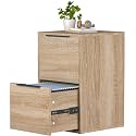 2 Drawer File Cabinet, Wood Filing Cabinet for Letter Size Filings, Under Desk Small Filing Cabinets for Home Office, Oak