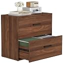 2 Drawer File Cabinets, Wood Lateral Filing Cabinets for Home Office, Office Filing Cabinet with Drawer, Modern Farmhouse File Cabinets for Letter, Printer Stand, Walnut