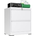 2 Drawer Lateral File Cabinet, 26.8"W Filing Cabinet for Home Office, White