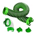 2-Foot RV Tote Tank Sewer Hose Kit, 90° Clear Elbow, Dual Swivel Bayonet Ends,2 Bayonet Fitting Storage Caps — Compact, Leak-Resistant Connection for Portable Waste Tanks & Dump Stations
