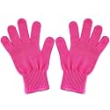 2 Lessmon Professional Heat Resistant Gloves for Hair Styling Heat Blocking for Curling, Flat Iron and Curling Wand Suitable for Left and Right Hands, Pink