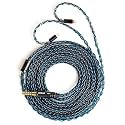 2 Meter Long 2Pin IEM Cable, in Ear Monitor Replacement Earbuds Earphone Cable, KBEAR ST12 Plus 8 Core 4N OFC Silver-plated HiFi Headphone Wire for KZ ZST/AS10/ZS10/CCA C10/C12(Blue-Black, 2PIN 4.4MM)
