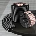 2-Meter, Silicone Edge Protector Strip, Baby Proofing Edge &amp; Corner Guard, Child Safety Cushion for Furniture, Desks, Sharp Corners ? Soft &amp; Durable for Kids (W Shape, Black)