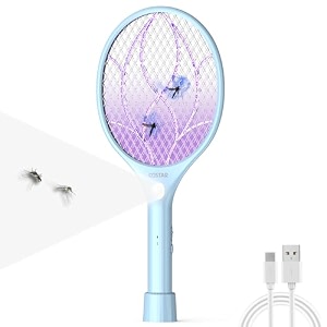 costar 3-in-1 mosquito killer racket mosquito bat with uv light electric fly swatter rechargeable lithium-ion battery bug zapper for indoor outdoor use bat to hit mosquito 6 months warranty