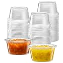 ELEGANT DISPOSABLES [2 oz - 200 Cups Clear] Diposable Plastic Portion Cups No Lids, Small Mini Containers For Portion Controll, Jello Shots, Meal Prep, Sauce Cups, Condiments, Medicine,