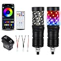 2 Pack 0.5FT Fat Whip Lights, LED Whips with App &amp; Remote Control, Spiral RGB Chasing Lighted Whips with Rocker Switch, Whip Lights for Side by Side SXS UTV ATV RZRCan-Am X3 Off-Road