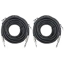 2 Pack 1/4" TS to TS Speaker Cable 100 Feet 12AWG 2 Conductor Heavy Duty