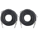 2 Pack 1/4" TS to TS Speaker Cable 50 Feet 12AWG 2 Conductor Heavy Duty