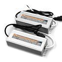 (2-Pack) 100W 24V LED Power Supply, IP67 Waterproof, 3-Prong Plug