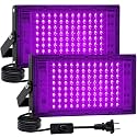 2 Pack 100W Black Light, LED Blacklight with US Plug and Switch, Black Lights for Glow None Party, Halloween,Body Painting,Fluorescent Painting and Tapestry