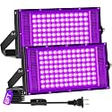 2 Pack 100W Black Light IP66, Powerful Blacklight for Halloween Glow Party