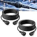 2 Pack 10FT 2 Pin Extension Cord IP65 Waterproof for String Lights (Black)