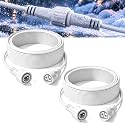 2 Pack 10FT 2 Pin Extension Cord IP65 Waterproof for String Lights (White)