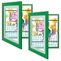 2 Pack 10x12.5 Front-Opening Kids Artwork Frames Changeable (Green)