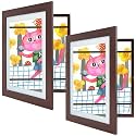 2 Pack 10x12.5 Front-Opening Kids Artwork Frames Changeable (Walnut)