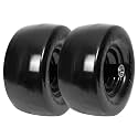 2 Pack 11x6.00-5 Flat Free Lawn Mower Tires & Wheel Assembly, Universal Fit, 5.9"-8.1" Centered Hub, 5/8" & 3/4" Bearings, Turf Tires for Lawn Mowers & Tractors