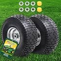 2 Pack 15x6.00-6 Tubeless Riding Lawn Mower Tire & Wheel Assembly