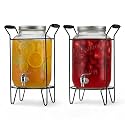 2 PACK-2 GALLON Drink Dispensers for Parties, Drink Dispensers for Parties, Original Mason Beverage Dispensers with Stand, Glass Water Jug Dispenser, 100% Leakproof Spigot