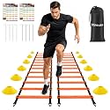2 Pack 20ft Agility Ladder Set, 40ft Total Adjustable Speed Ladder