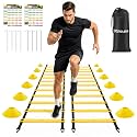 2 Pack 20ft Agility Ladder Set, 40ft Total Adjustable Speed Ladder