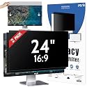 2 Pack 24 inch Computer Privacy Screen for 16:9 Widescreen Monitor, 24 Inch Removable Eye Protection Protector, Filter Security Protector